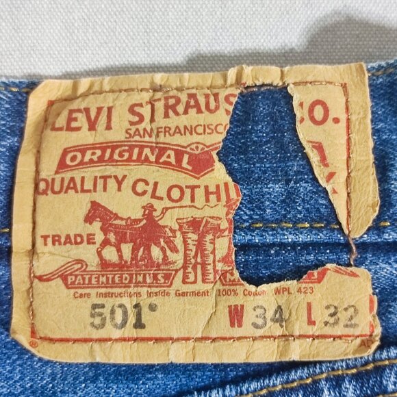 Levi's 501 jeans men's size 34/32 denim blue classic button fly Vintage Y2K - Picture 5 of 14